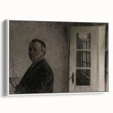 Dark Academia Wall Art – Thoughtful Portrait with Open Door