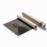 Dark Academia Wall Art – Thoughtful Portrait with Open Door