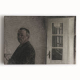 Dark Academia Wall Art – Thoughtful Portrait with Open Door
