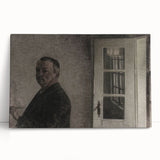 Dark Academia Wall Art – Thoughtful Portrait with Open Door