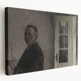 Dark Academia Wall Art – Thoughtful Portrait with Open Door