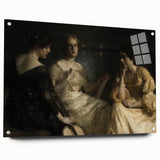 Dark Academia Wall Art – Vintage Portrait of Women in Reflective Mood