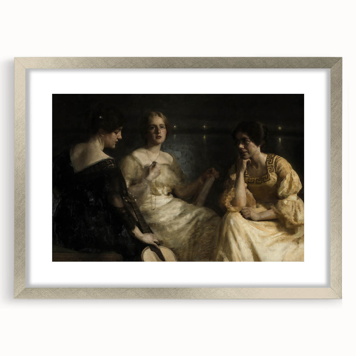 Dark Academia Wall Art – Vintage Portrait of Women in Reflective Mood