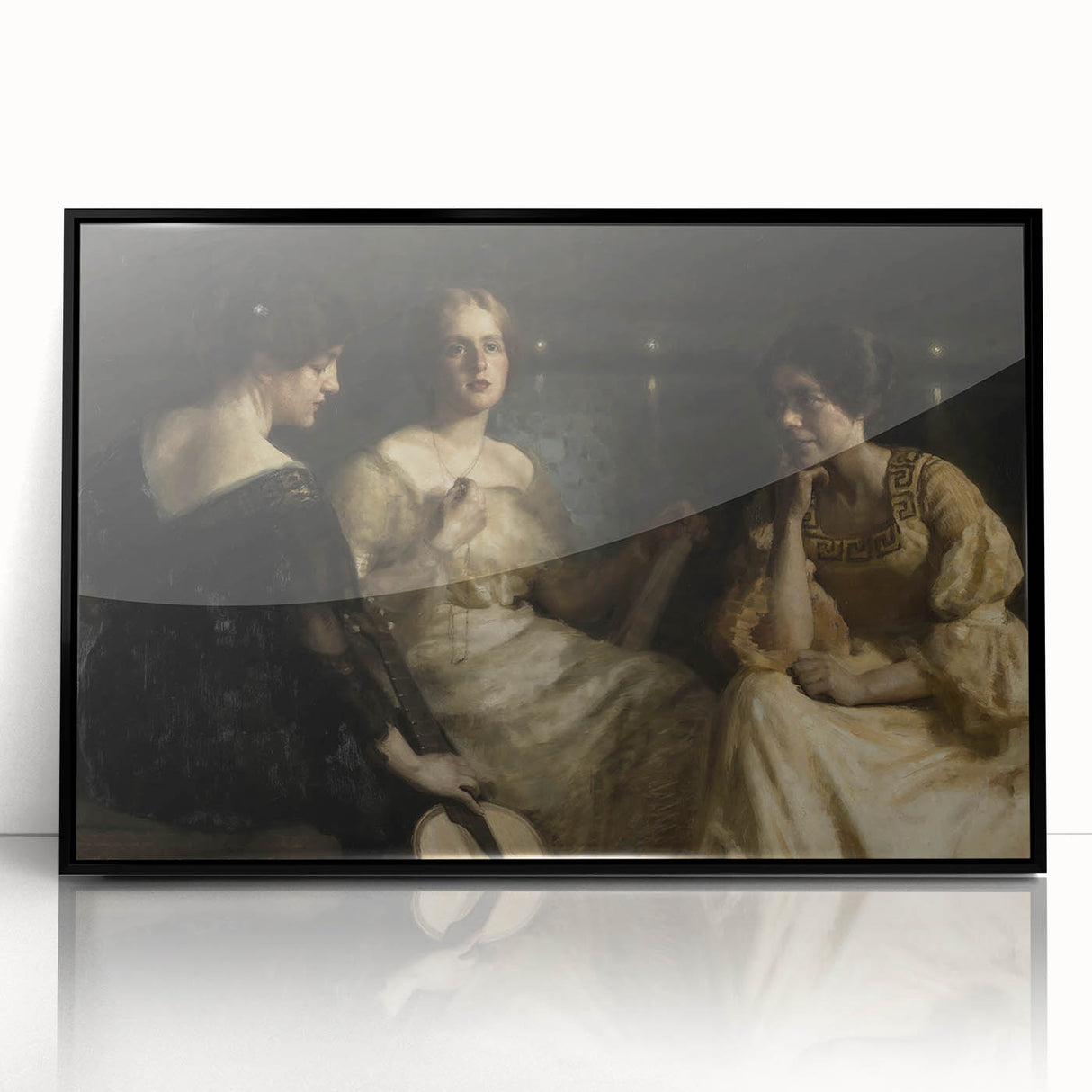 Dark Academia Wall Art – Vintage Portrait of Women in Reflective Mood