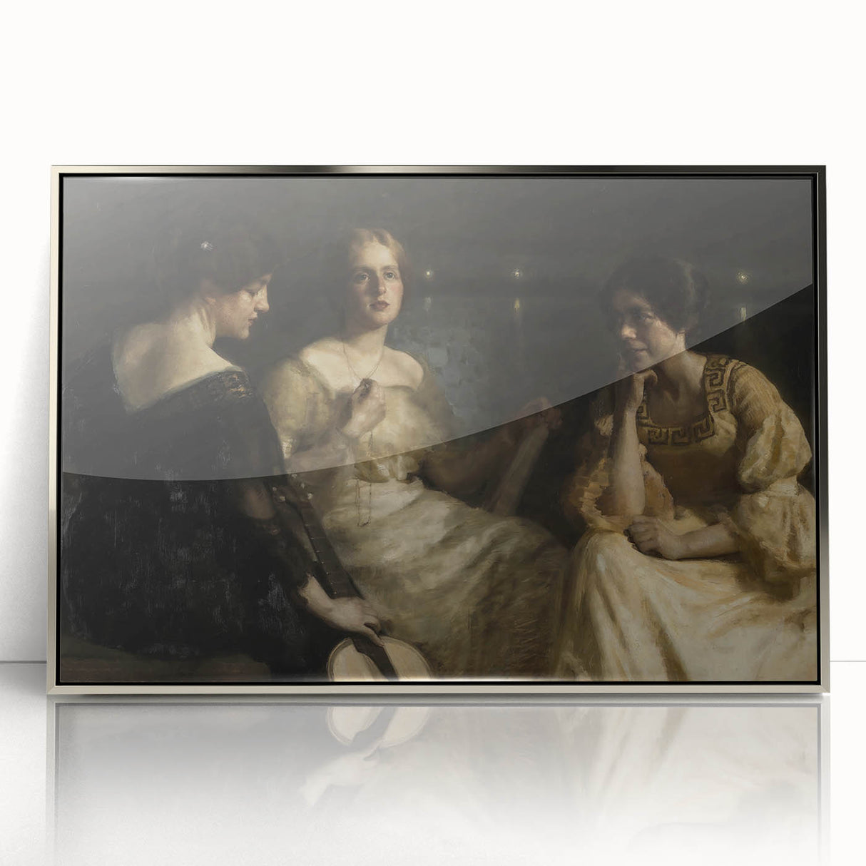 Dark Academia Wall Art – Vintage Portrait of Women in Reflective Mood