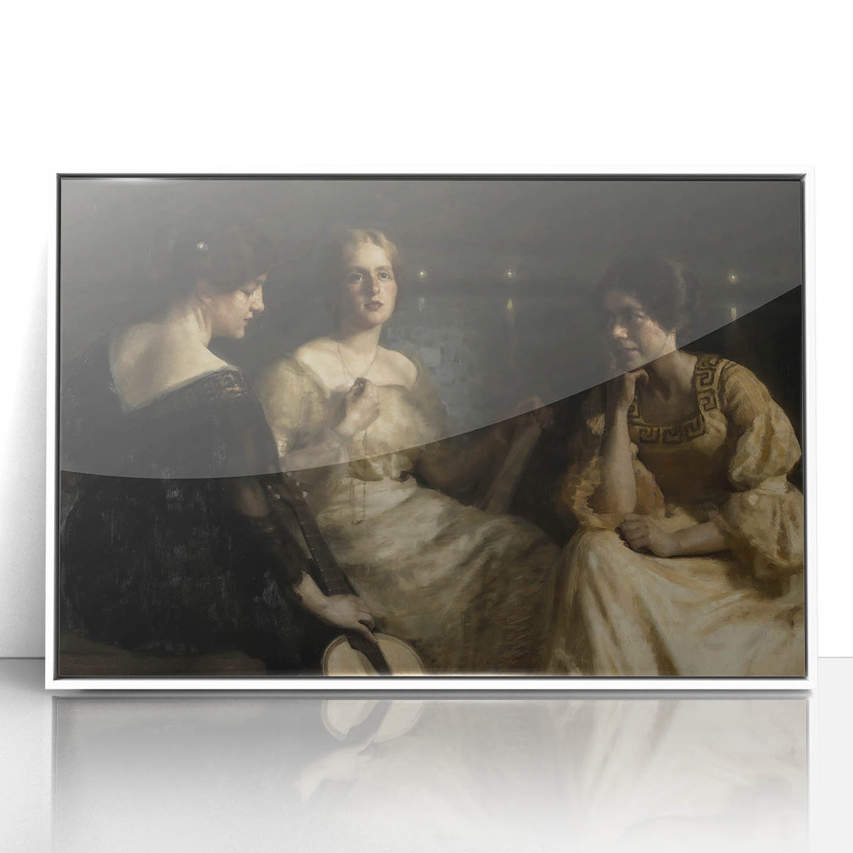 Dark Academia Wall Art – Vintage Portrait of Women in Reflective Mood