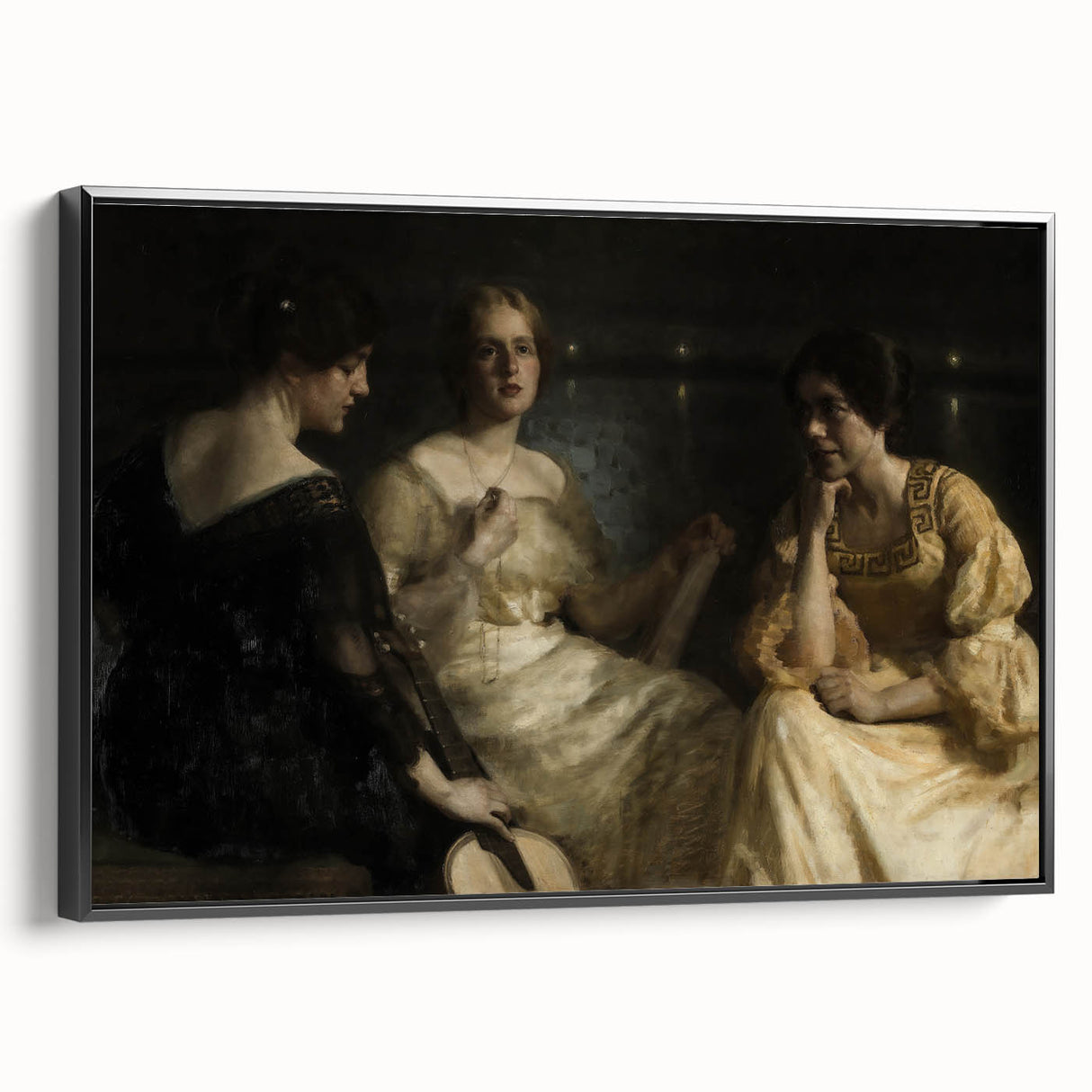 Dark Academia Wall Art – Vintage Portrait of Women in Reflective Mood