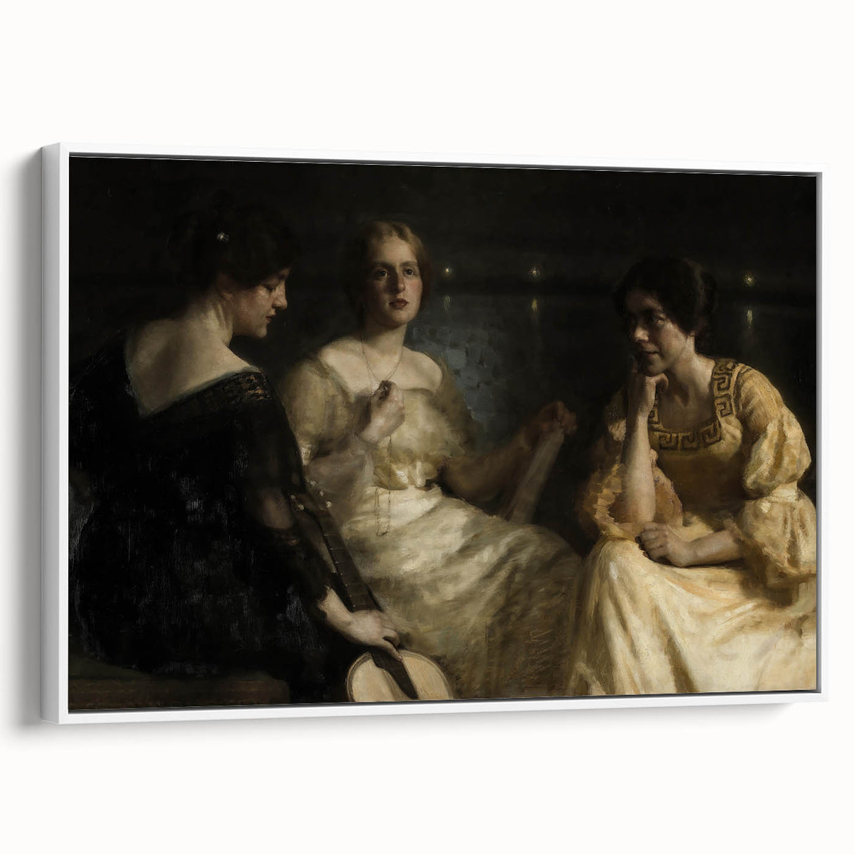 Dark Academia Wall Art – Vintage Portrait of Women in Reflective Mood