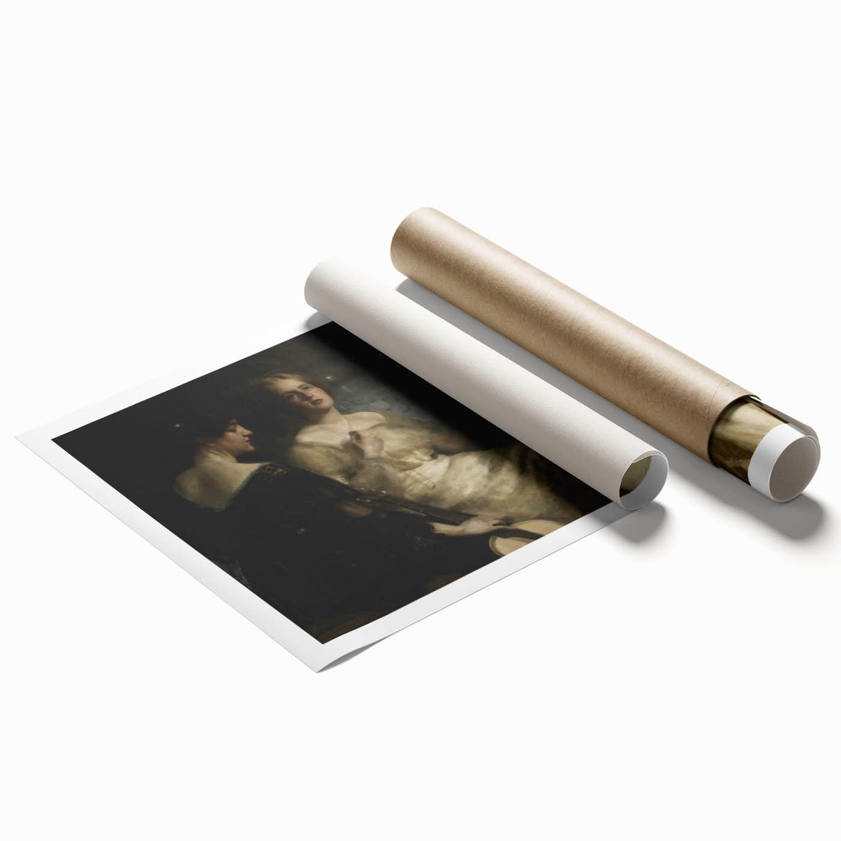 Dark Academia Wall Art – Vintage Portrait of Women in Reflective Mood