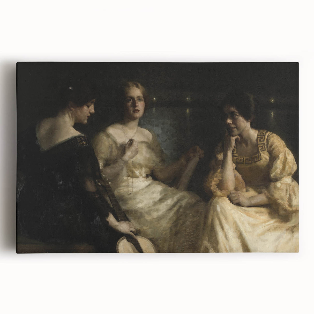 Dark Academia Wall Art – Vintage Portrait of Women in Reflective Mood