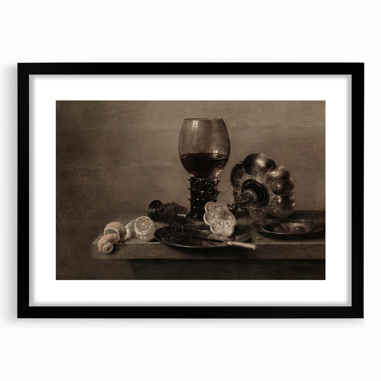 Dark Academia Wall Art – Still Life with Goblet and Lemon Peel