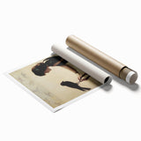 Dark Academia Wall Art: Woman with Raven in Silence, Gothic Print