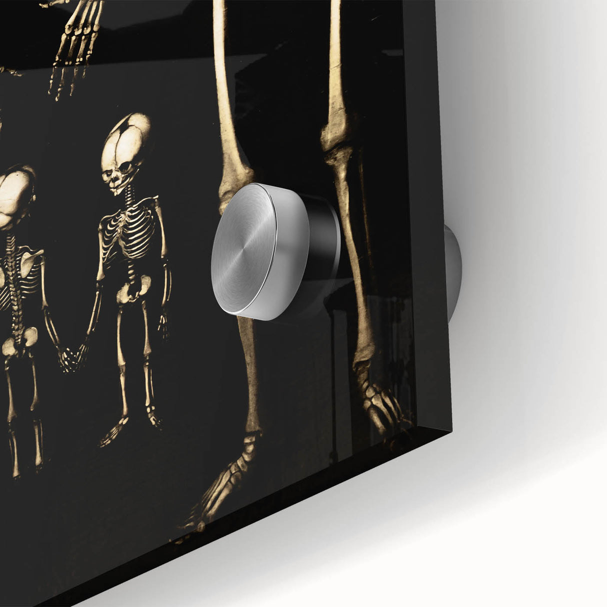 Dark Academia Wall Art: Skeleton Family in Shadows, Gothic Print