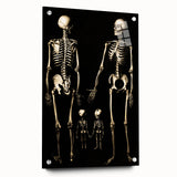 Dark Academia Wall Art: Skeleton Family in Shadows, Gothic Print