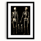 Dark Academia Wall Art: Skeleton Family in Shadows, Gothic Print