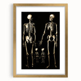Dark Academia Wall Art: Skeleton Family in Shadows, Gothic Print