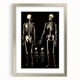 Dark Academia Wall Art: Skeleton Family in Shadows, Gothic Print