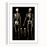 Dark Academia Wall Art: Skeleton Family in Shadows, Gothic Print