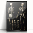 Dark Academia Wall Art: Skeleton Family in Shadows, Gothic Print