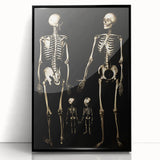 Dark Academia Wall Art: Skeleton Family in Shadows, Gothic Print