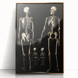 Dark Academia Wall Art: Skeleton Family in Shadows, Gothic Print
