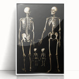 Dark Academia Wall Art: Skeleton Family in Shadows, Gothic Print
