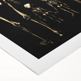 Dark Academia Wall Art: Skeleton Family in Shadows, Gothic Print