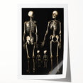 Dark Academia Wall Art: Skeleton Family in Shadows, Gothic Print
