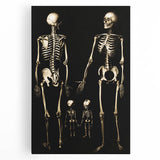 Dark Academia Wall Art: Skeleton Family in Shadows, Gothic Print