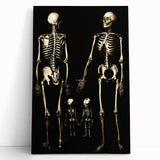 Dark Academia Wall Art: Skeleton Family in Shadows, Gothic Print