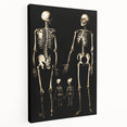 Dark Academia Wall Art: Skeleton Family in Shadows, Gothic Print