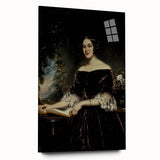 Woman with Book in Dark Dress – Dark Academia Wall Art, Gothic Portraits