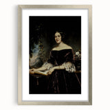 Woman with Book in Dark Dress – Dark Academia Wall Art, Gothic Portraits