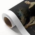 Woman with Book in Dark Dress – Dark Academia Wall Art, Gothic Portraits