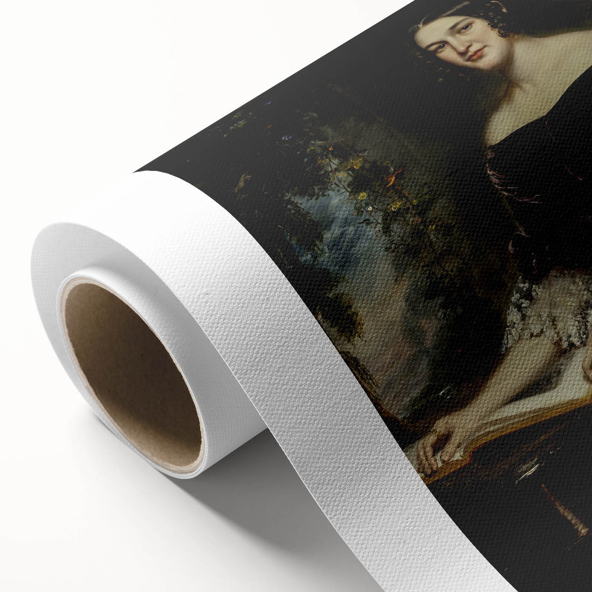 Woman with Book in Dark Dress – Dark Academia Wall Art, Gothic Portraits
