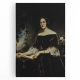 Woman with Book in Dark Dress – Dark Academia Wall Art, Gothic Portraits