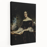 Woman with Book in Dark Dress – Dark Academia Wall Art, Gothic Portraits