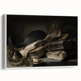 Dark Academia Wall Art – Still Life with Books, Helmet, and Jug