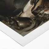 Dark Academia Wall Art – Still Life with Books, Helmet, and Jug