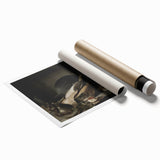 Dark Academia Wall Art – Still Life with Books, Helmet, and Jug