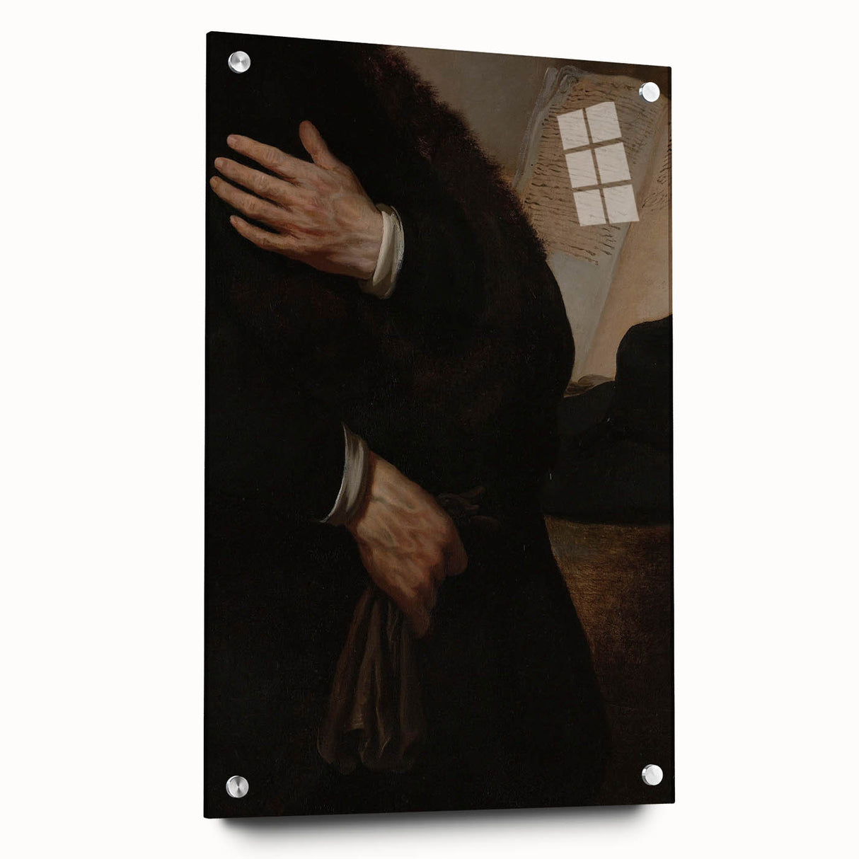 Dark Academia Portrait Detail Wall Art | Vintage Gothic Hands and Scroll