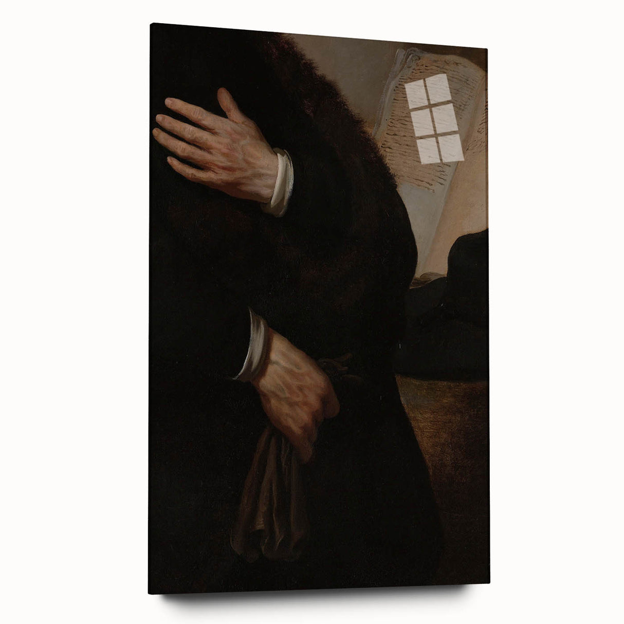 Dark Academia Portrait Detail Wall Art | Vintage Gothic Hands and Scroll