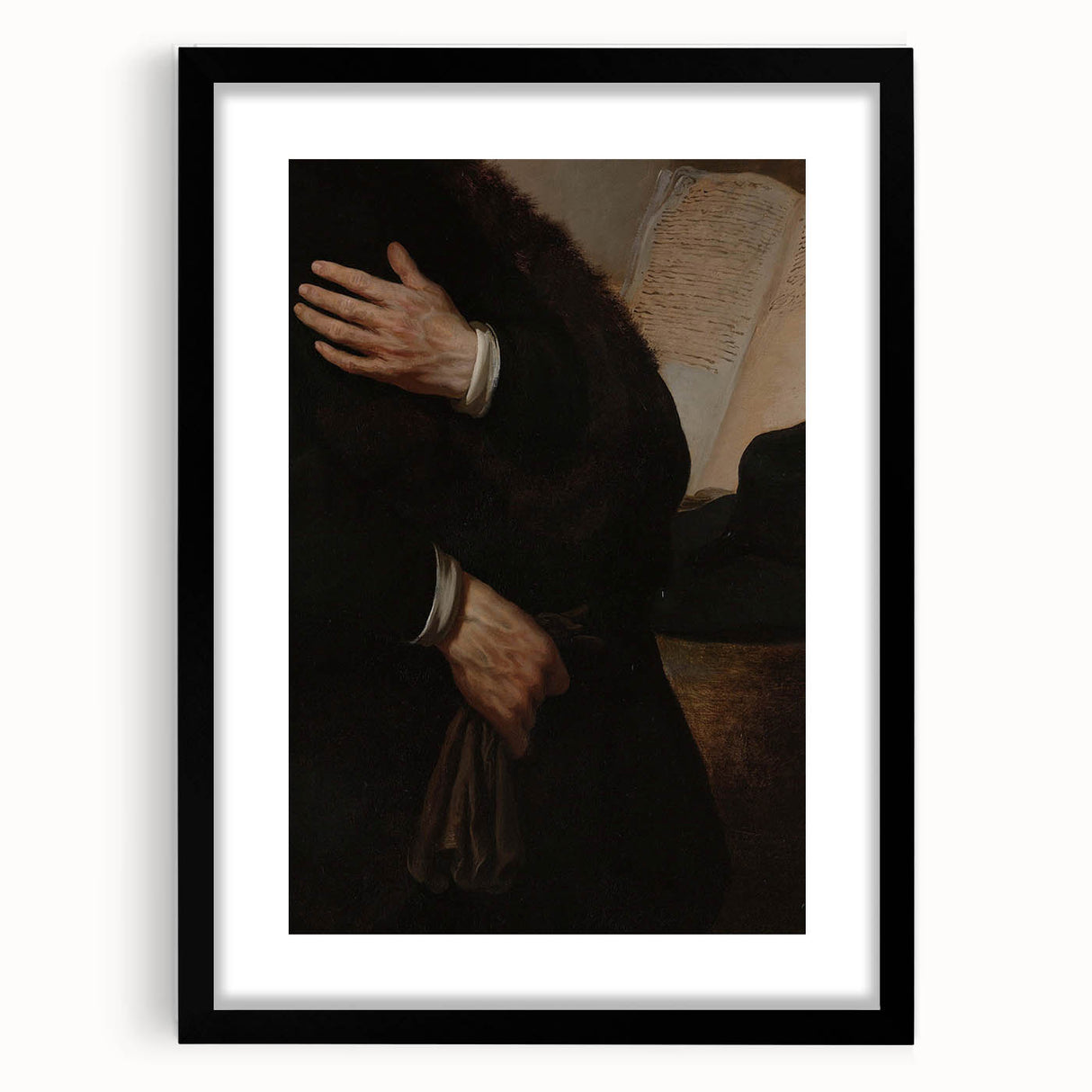 Dark Academia Portrait Detail Wall Art | Vintage Gothic Hands and Scroll