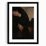 Dark Academia Portrait Detail Wall Art | Vintage Gothic Hands and Scroll