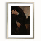 Dark Academia Portrait Detail Wall Art | Vintage Gothic Hands and Scroll