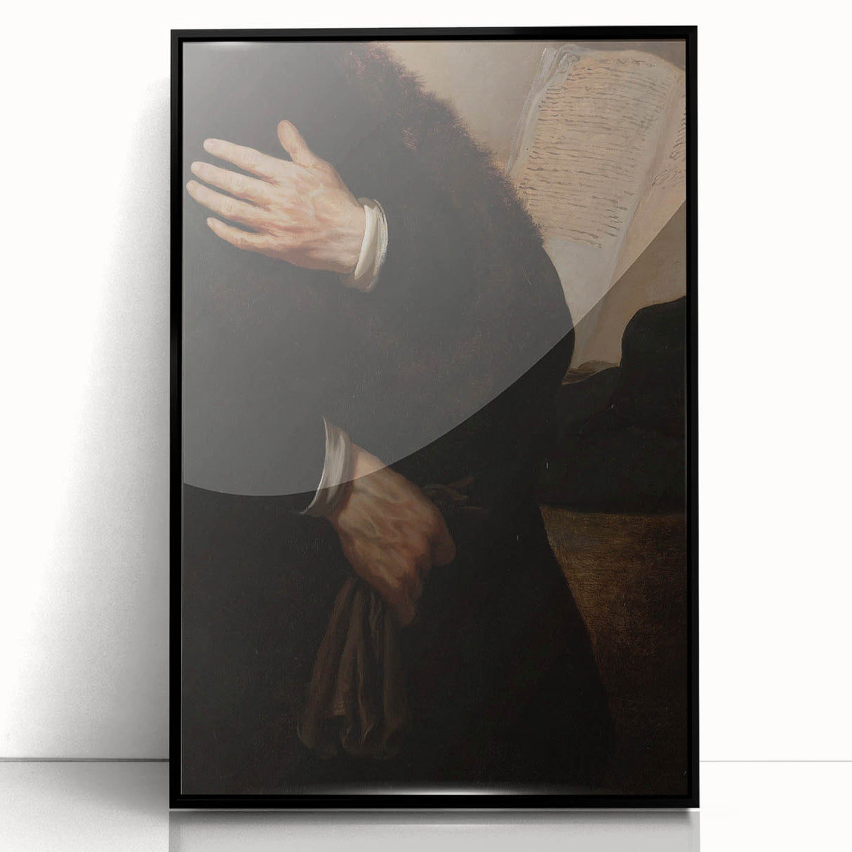 Dark Academia Portrait Detail Wall Art | Vintage Gothic Hands and Scroll