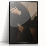 Dark Academia Portrait Detail Wall Art | Vintage Gothic Hands and Scroll
