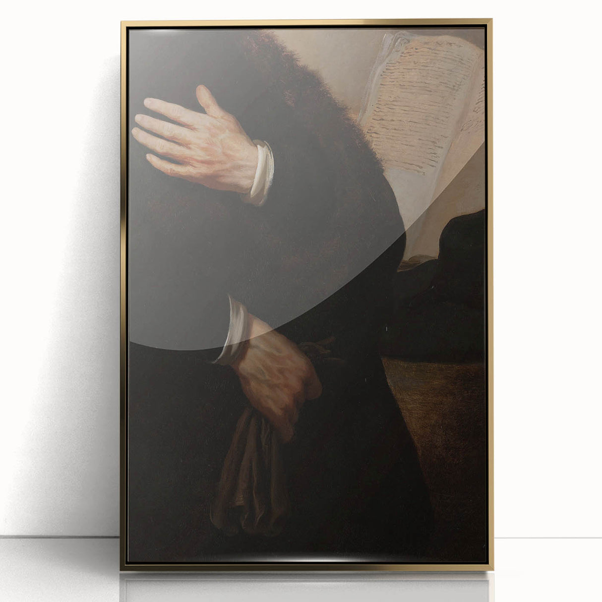 Dark Academia Portrait Detail Wall Art | Vintage Gothic Hands and Scroll