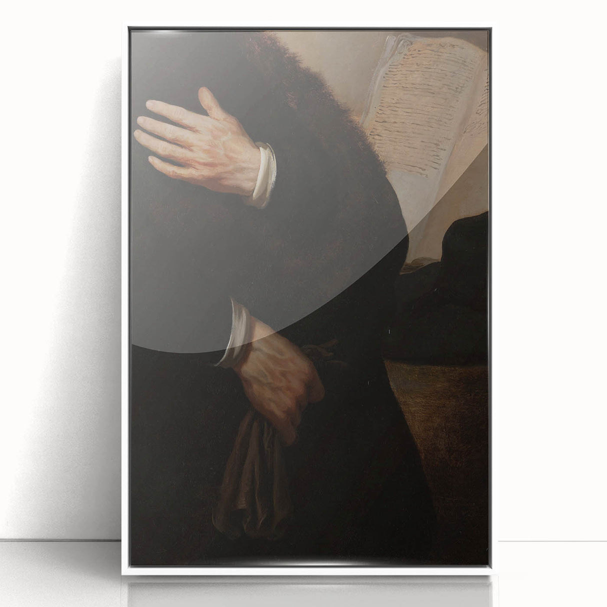 Dark Academia Portrait Detail Wall Art | Vintage Gothic Hands and Scroll