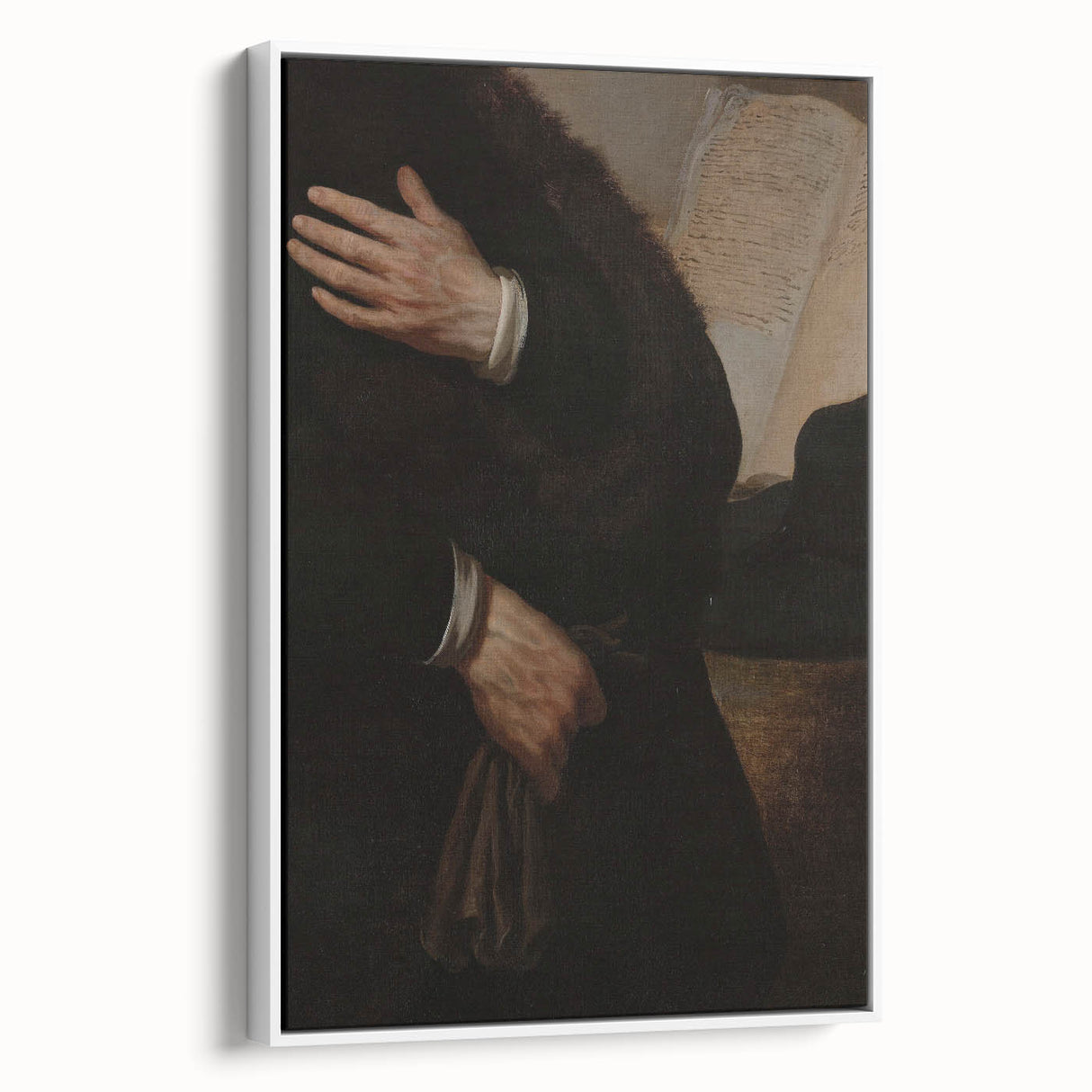 Dark Academia Portrait Detail Wall Art | Vintage Gothic Hands and Scroll